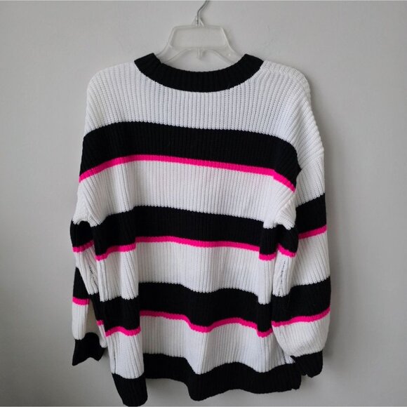 TORRID | Pullover Drop Shoulder Crew Neck Sweater Striped JE T'AIME SZ 0X - Picture 3 of 6